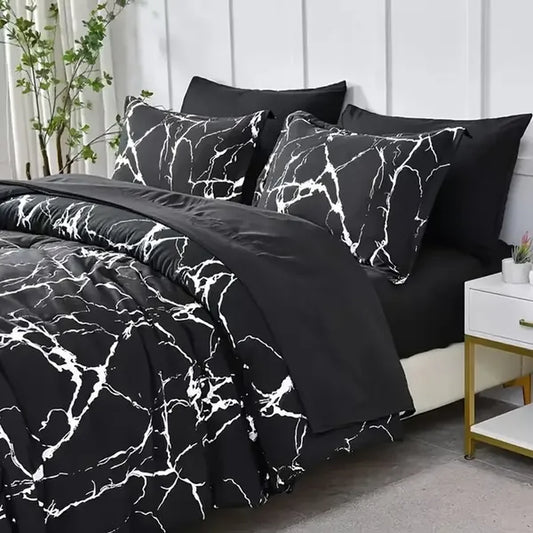 Black marble king duvet cover set - Ivy Quarter