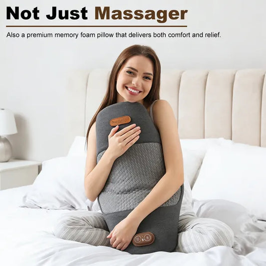 Electric lumbar massage pillow with heat in use