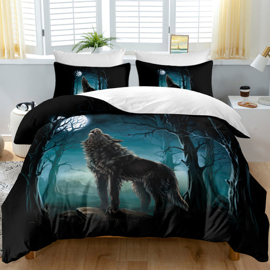 Watercolor wolf duvet cover set - Ivy Quarter