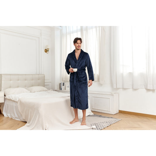 Men's plush long robe