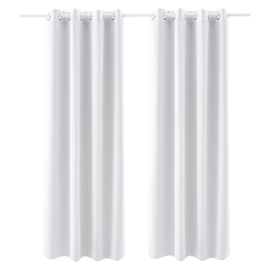 White thermal room darkening curtains, 2 panels