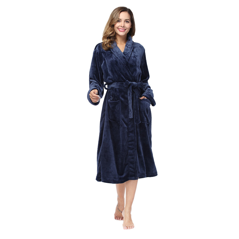 Women's shawl collar long bathrobe, photo 3