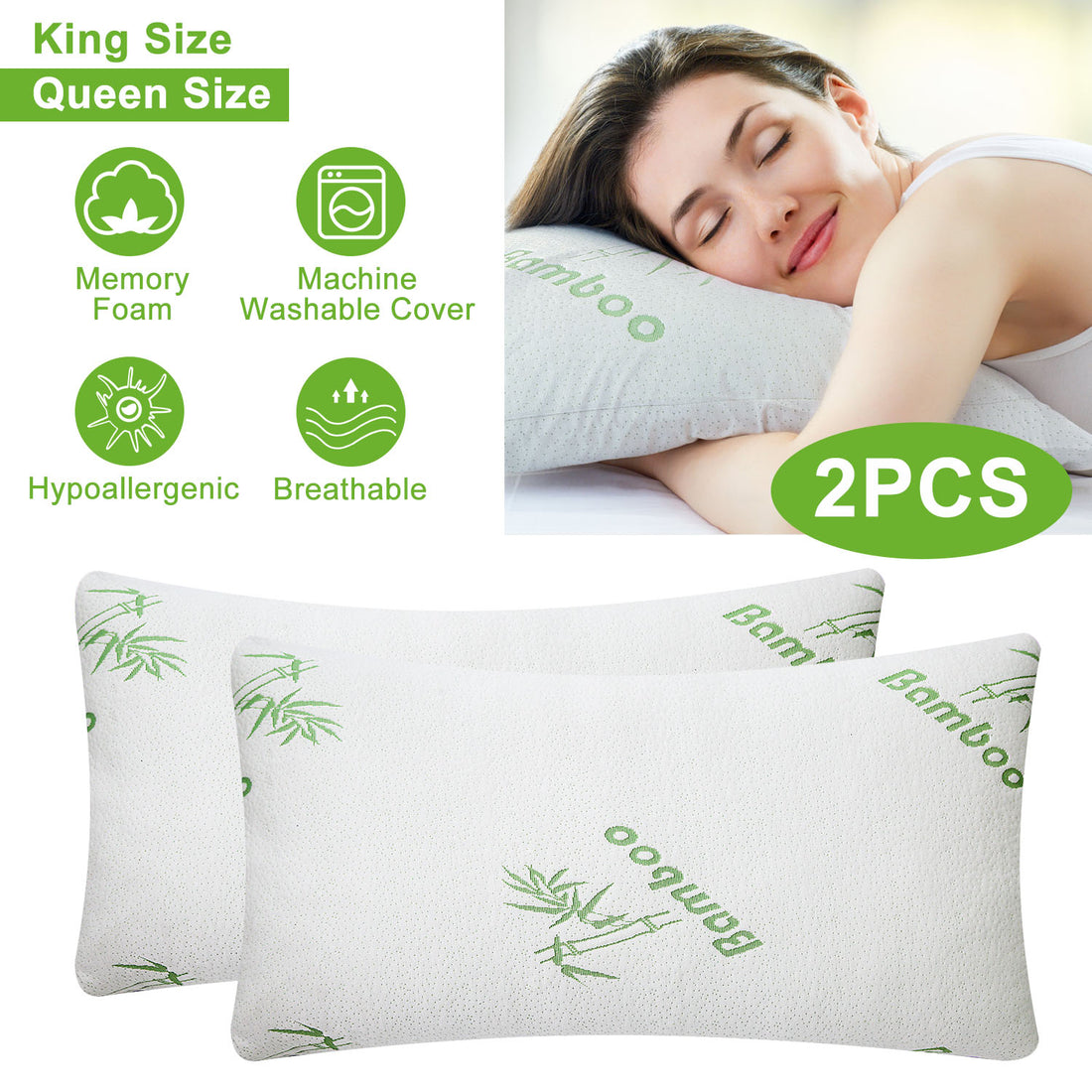Bamboo shredded memory foam pillow - Ivy Quarter