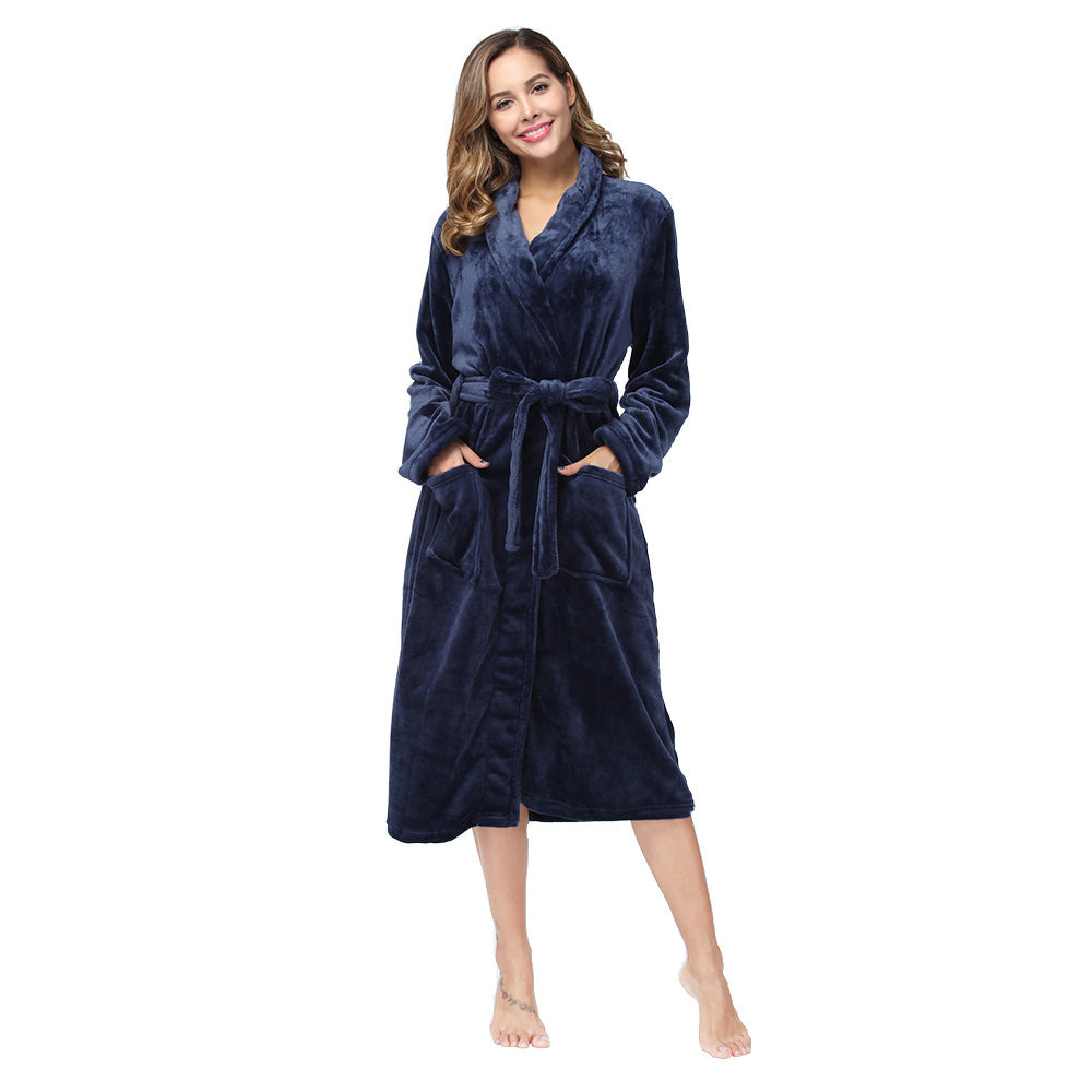 Women's shawl collar long bathrobe, photo 2