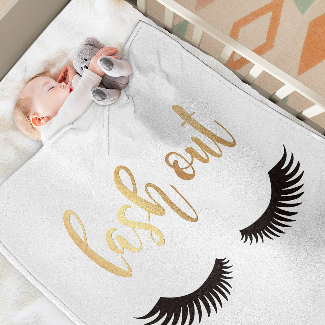 Plush fluffy lash print throw blanket, photo 5