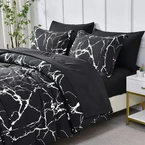 Black marble king duvet cover set - Ivy Quarter
