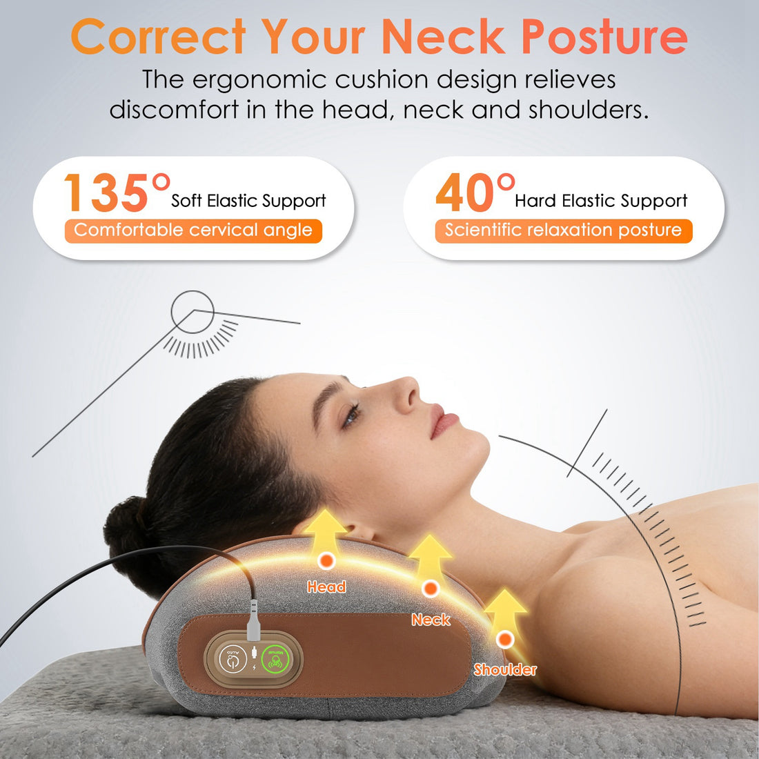 3-in-1 heated neck massage pillow, view 9