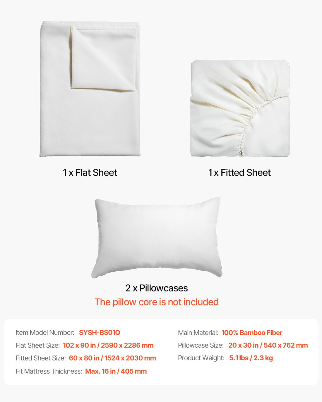 Bamboo fiber queen sheet set, view 6