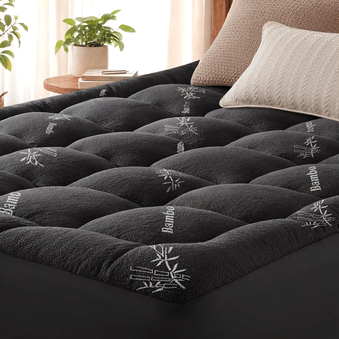 Cooling pillow top mattress topper, view 5