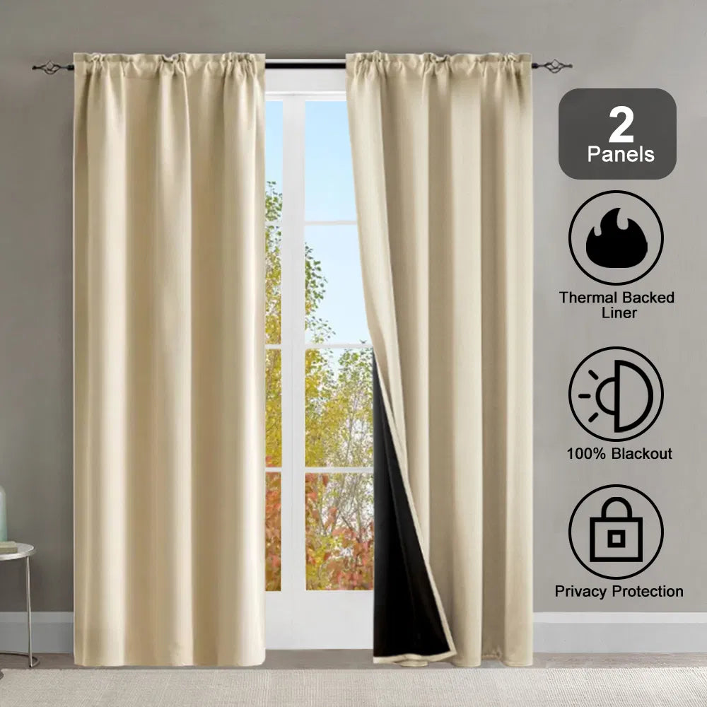 Thermal blackout curtains with grommets - Ivy Quarter
