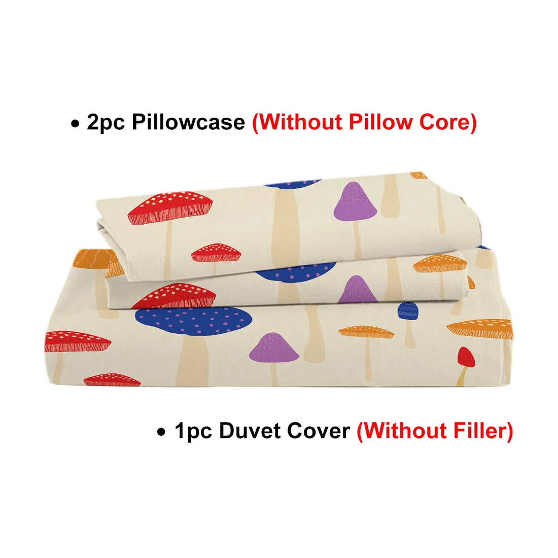 Mushroom print full duvet cover set, view 4