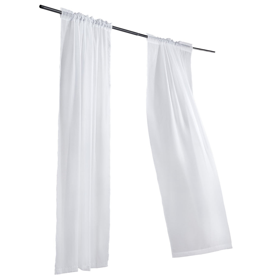 White sheer curtains, 2 panels, view 4