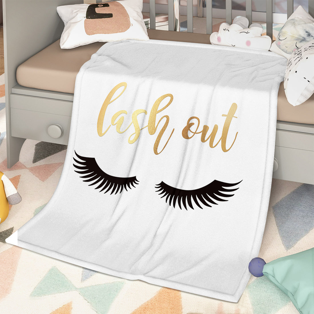 Plush fluffy lash print throw blanket, photo 8