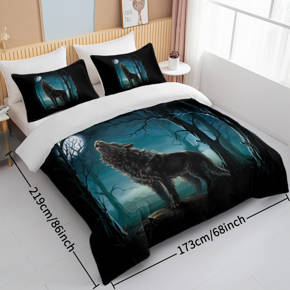 Watercolor wolf duvet cover set, photo 10