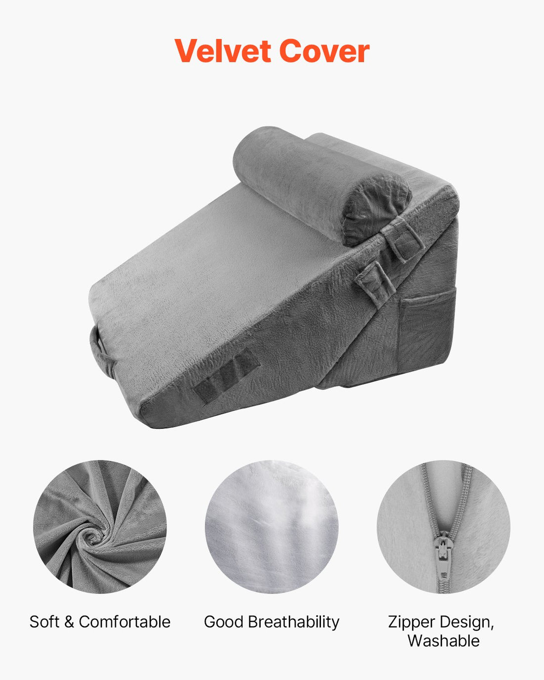 3 piece bed wedge pillow set, photo 3