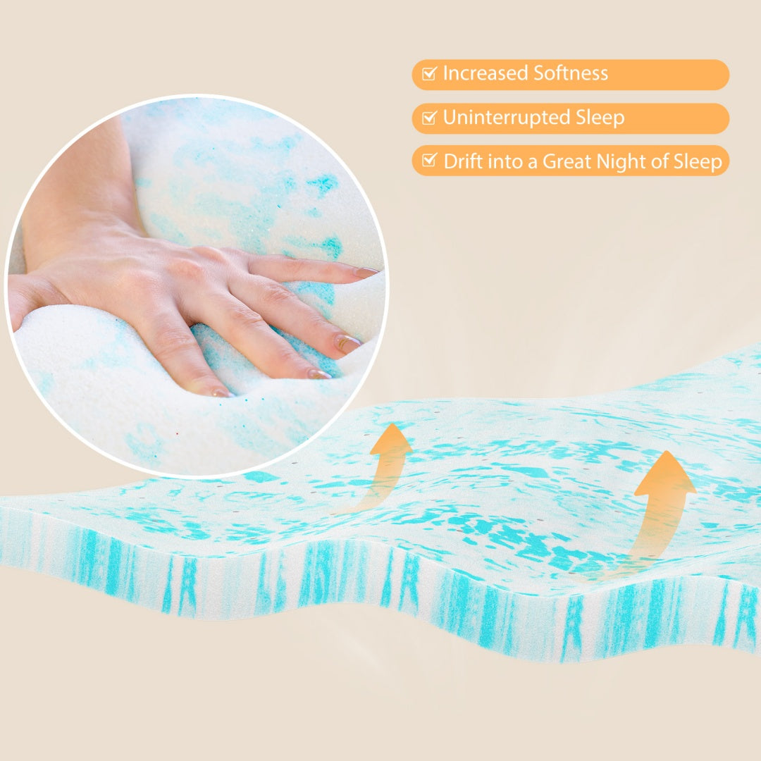 Cooling gel memory foam mattress topper, photo 4