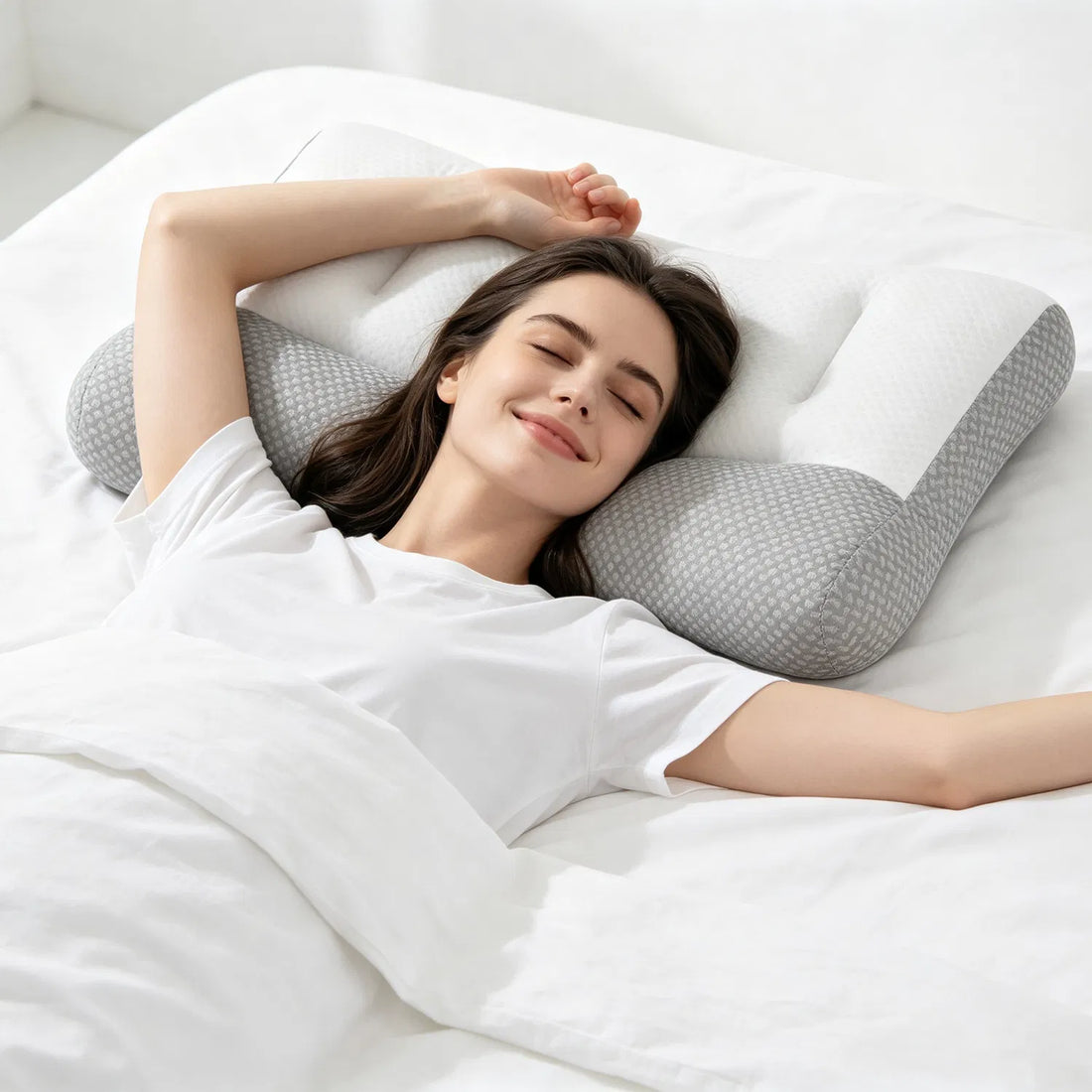 Dual height contoured bed pillow, photo 5