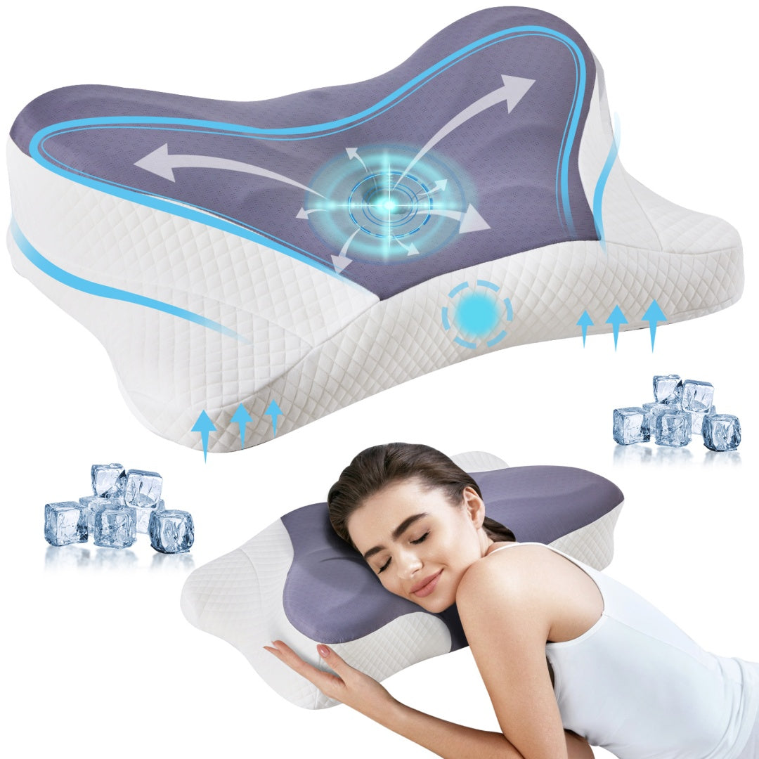 Ergonomic memory foam neck pillow - Ivy Quarter