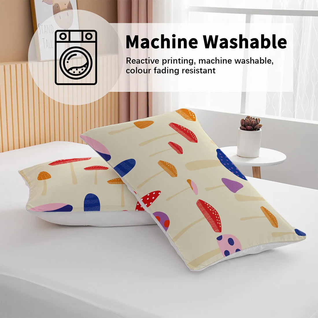 Mushroom print full duvet cover set, view 7