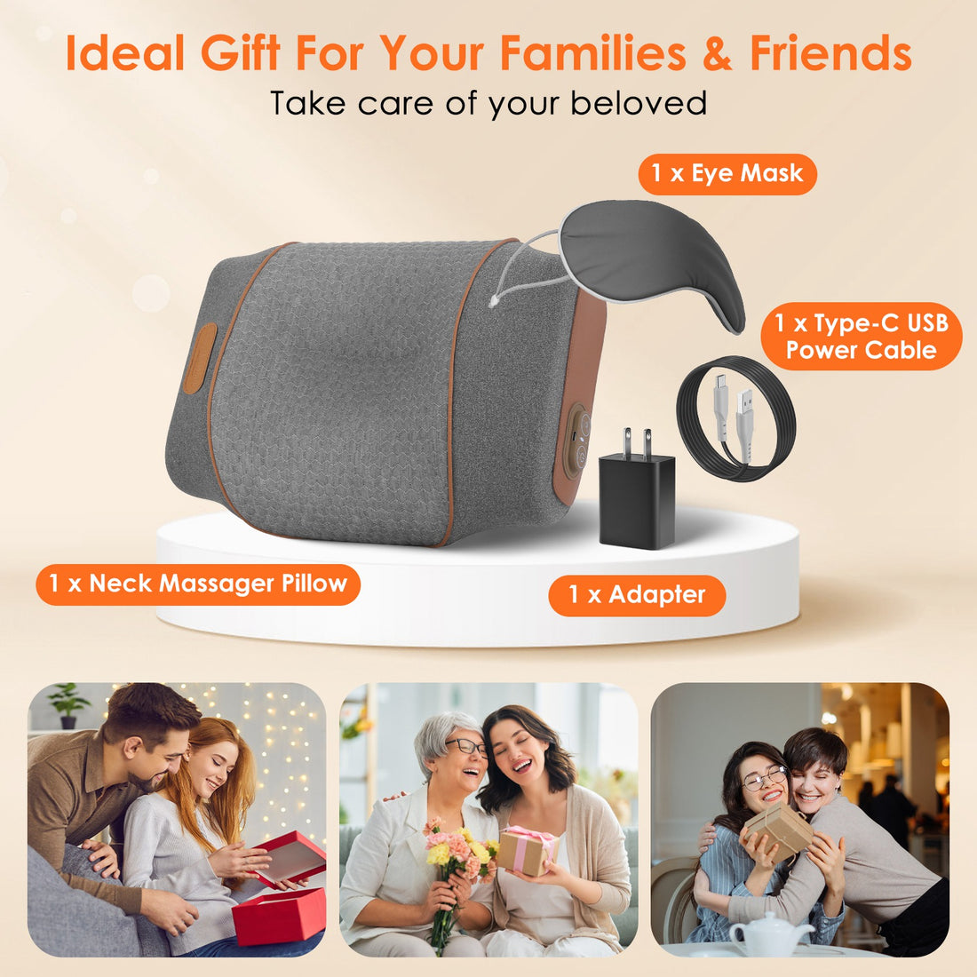3-in-1 heated neck massage pillow, view 3