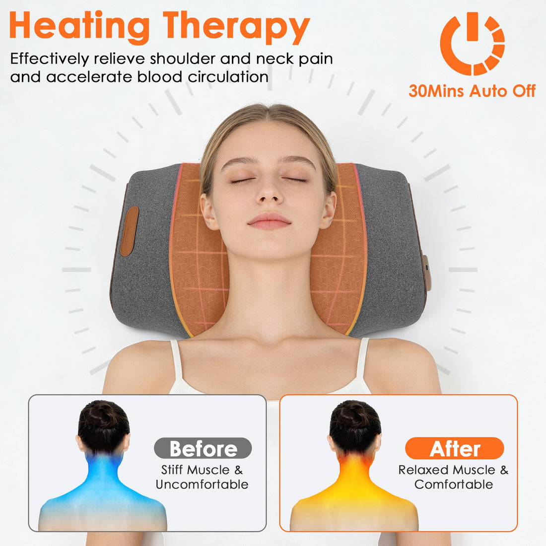 3-in-1 heated neck massage pillow, view 4