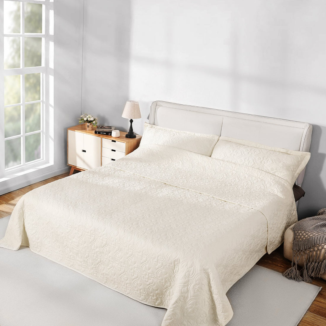 Beige king quilt set, photo 7