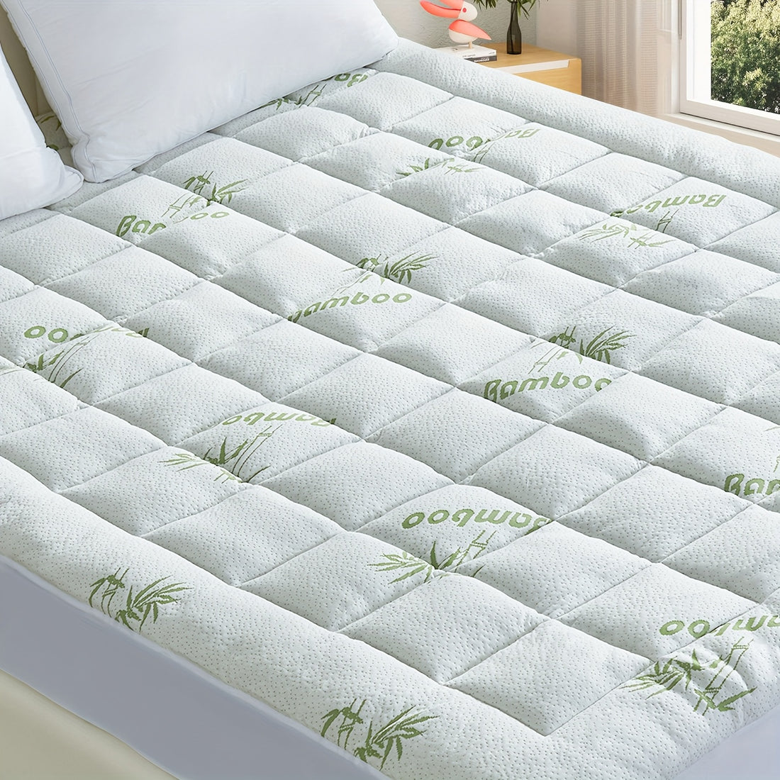 Plush bamboo rayon mattress topper, view 8