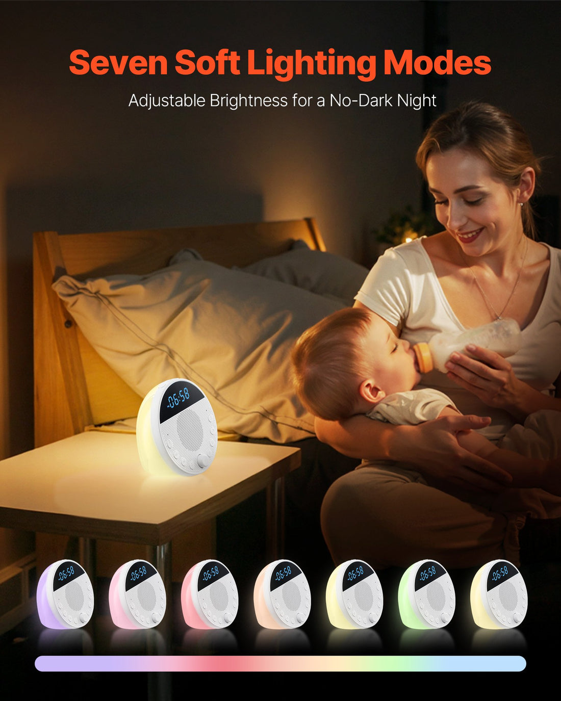 White noise sound machine with night light, view 5
