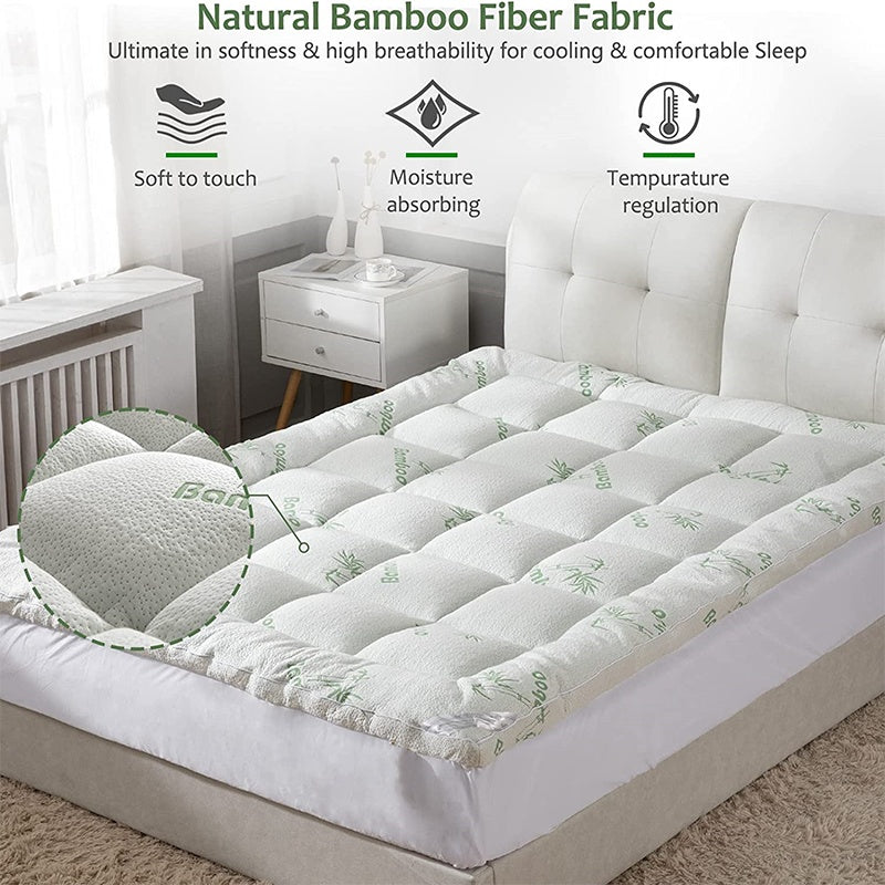 Plush bamboo rayon mattress topper, view 9