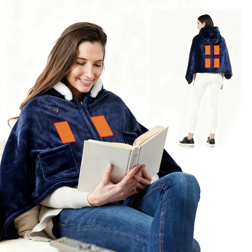 Wearable USB heated flannel blanket, view 5