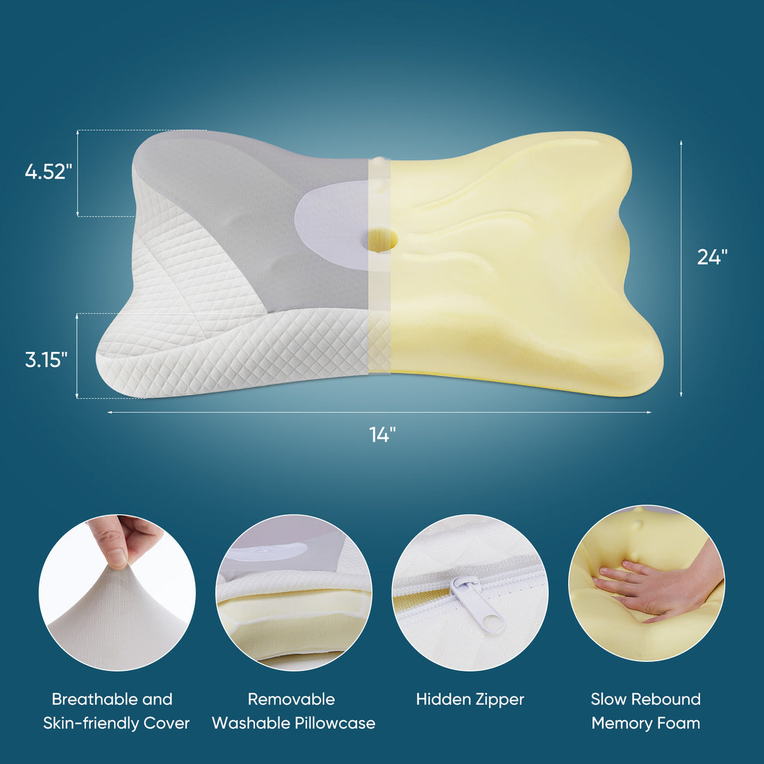 Contoured foam neck support pillow, photo 2