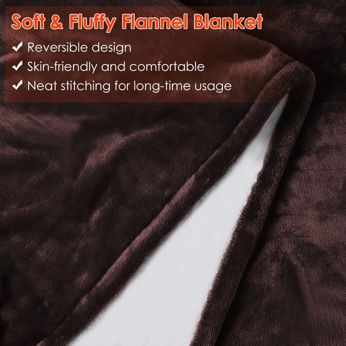 Coffee electric heated flannel throw, view 4