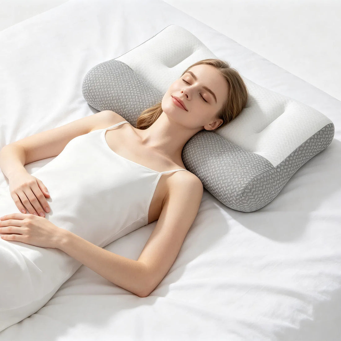 Dual height contoured bed pillow, photo 6