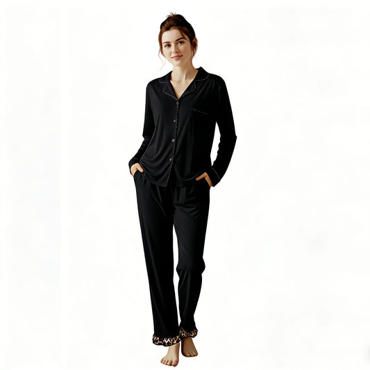 Women's cotton long sleeve pajama set