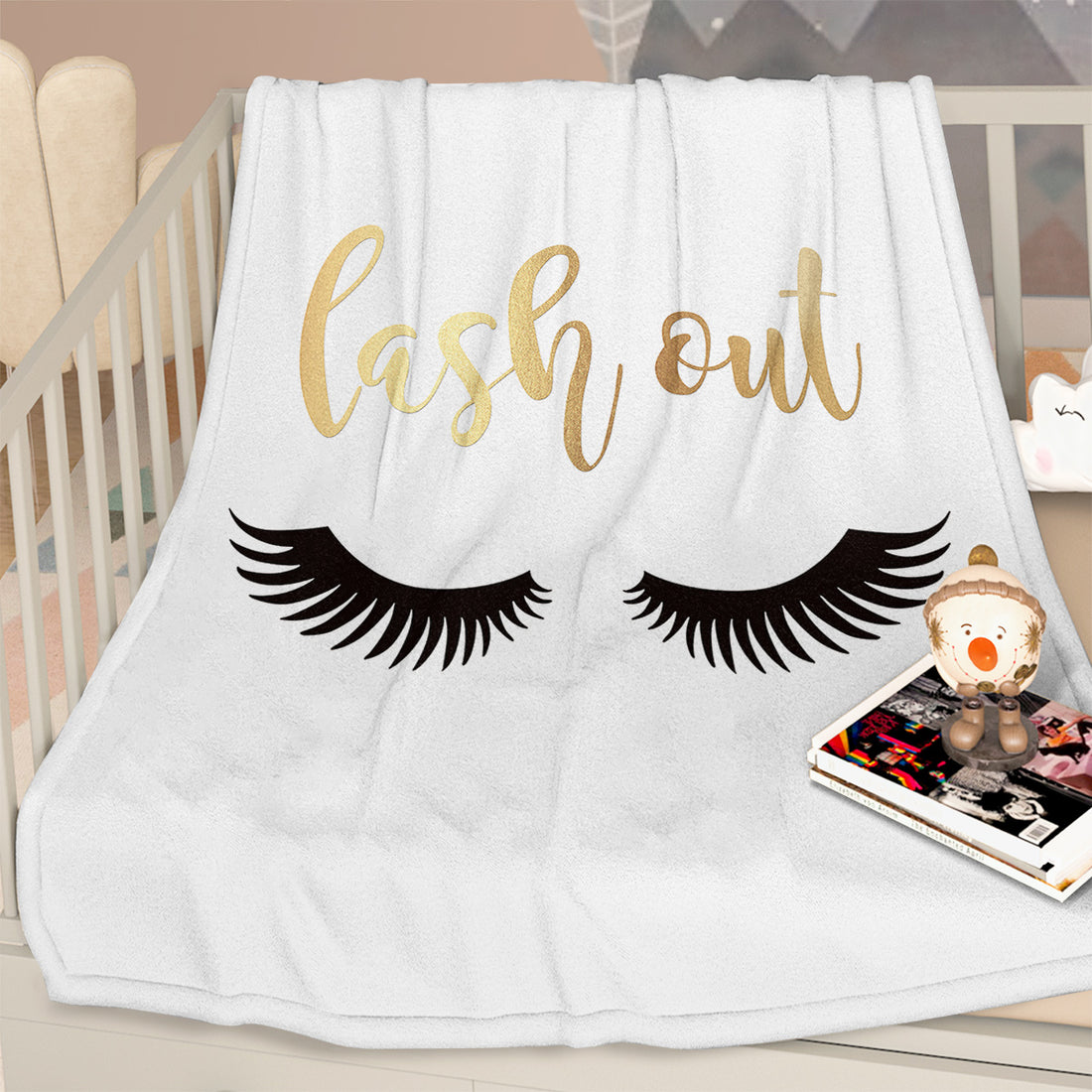 Plush fluffy lash print throw blanket, photo 7