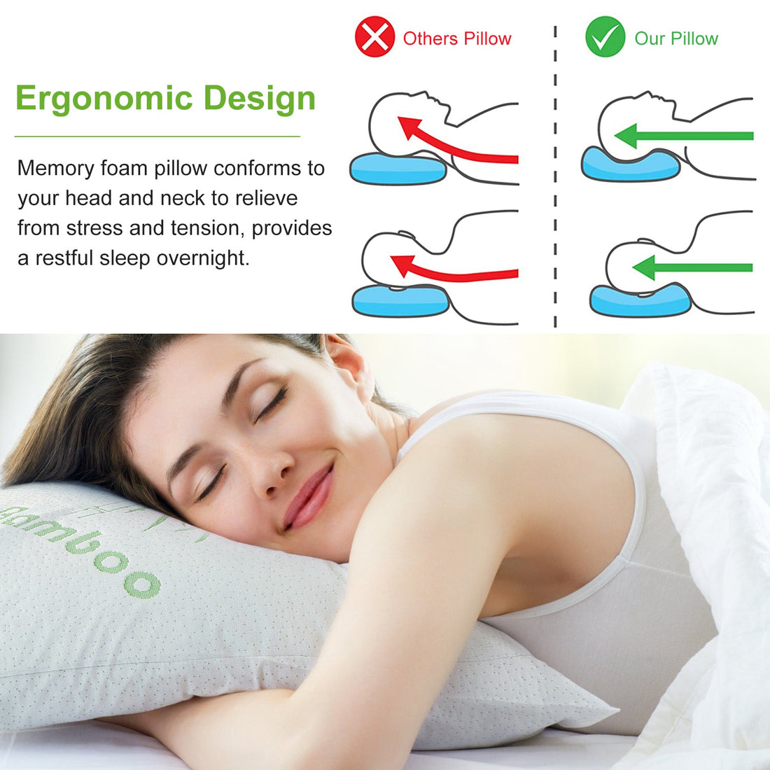 Bamboo shredded memory foam pillow, photo 8