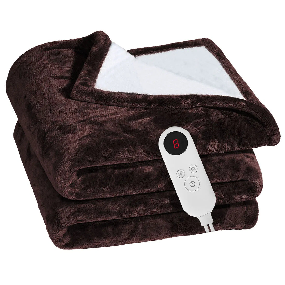 Coffee electric heated flannel throw, view 10