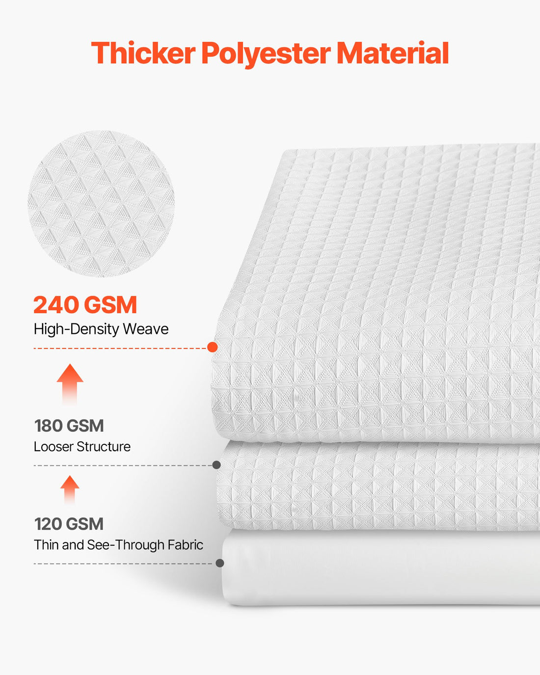 White waffle weave shower curtain, view 2