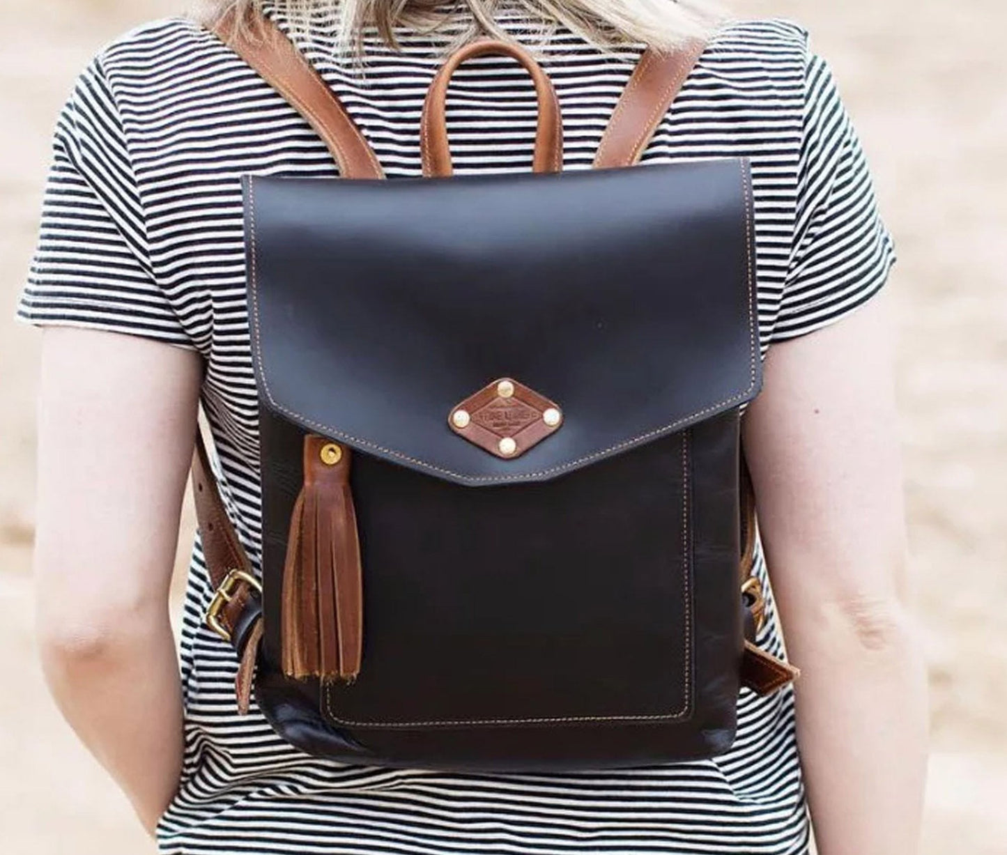 Leather Rucksack Backpack