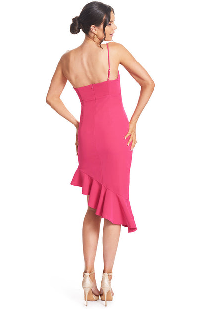 Rufflin' Round Fuchsia Midi Dress
