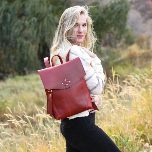 Leather Rucksack Backpack