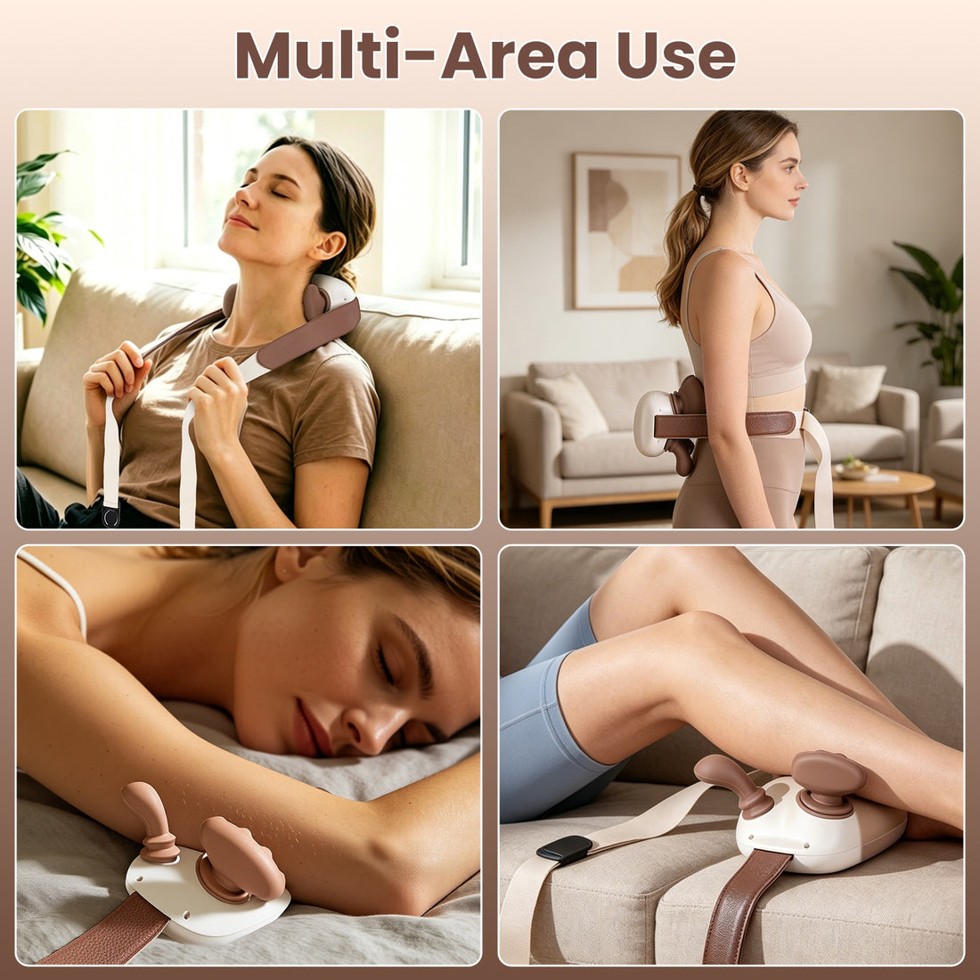 Cordless shiatsu neck massager with heat, view 5
