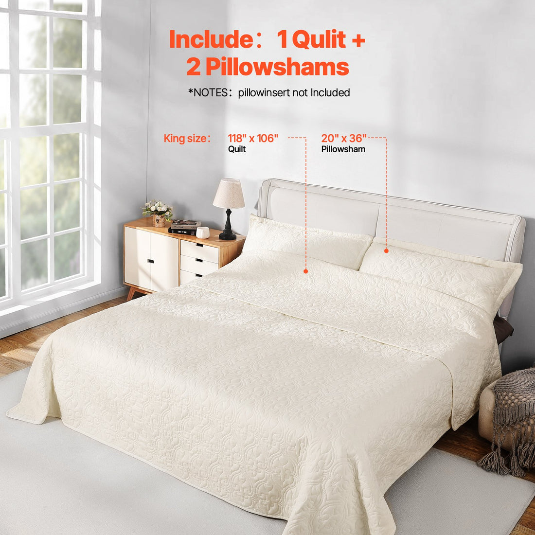 Beige king quilt set - Ivy Quarter