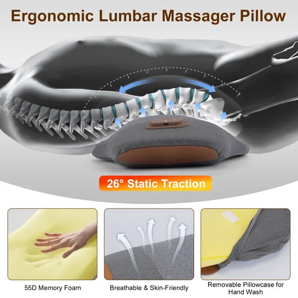 Electric lumbar massage pillow with heat, view 6