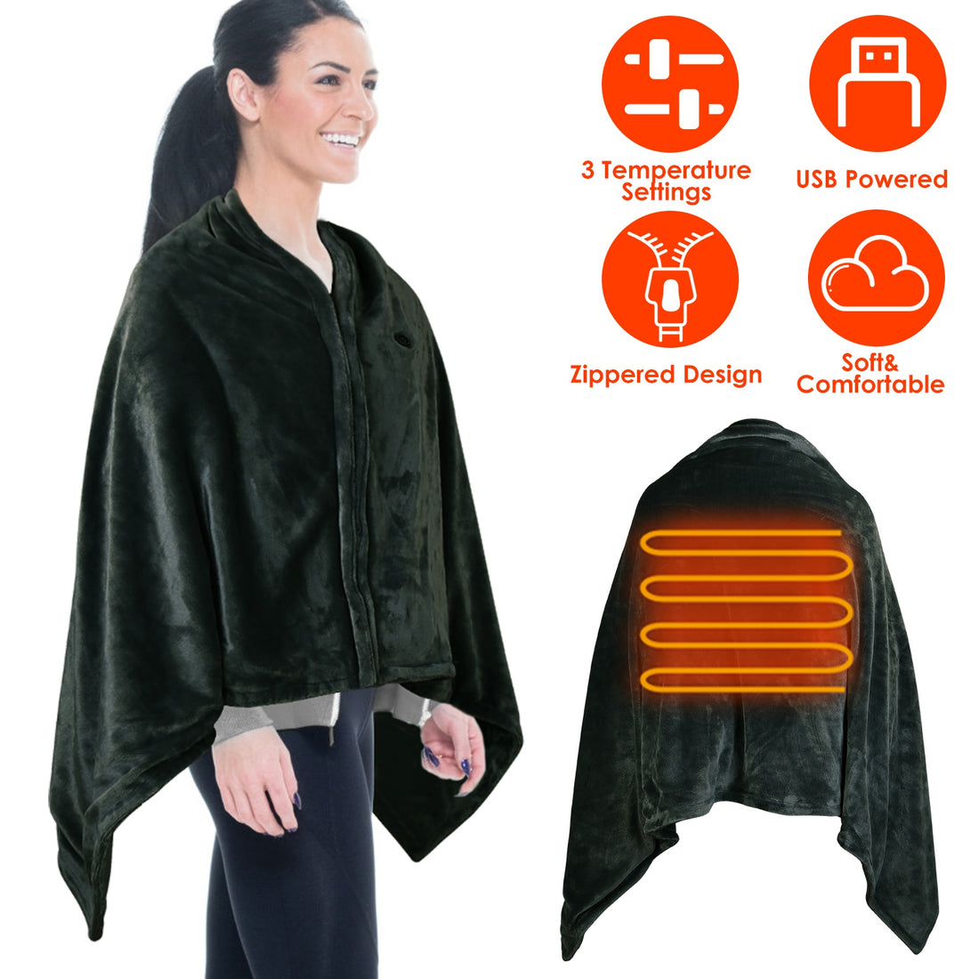 USB heated throw blanket - Ivy Quarter