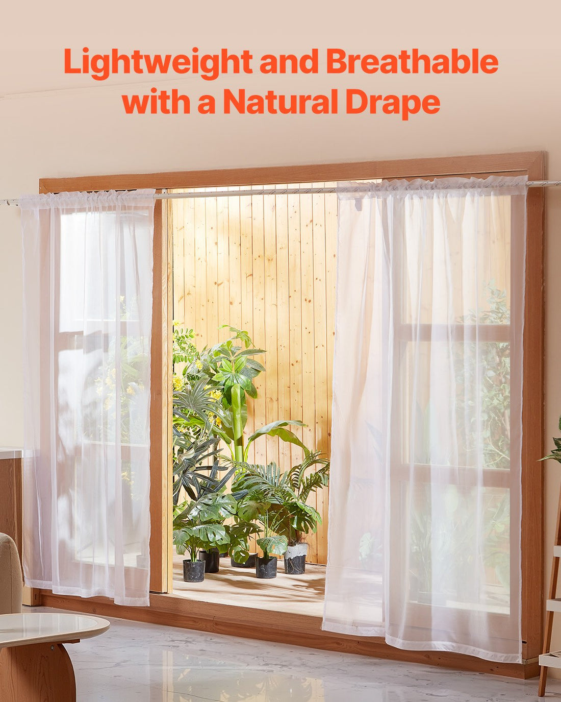 White sheer curtains, 2 panels, view 6