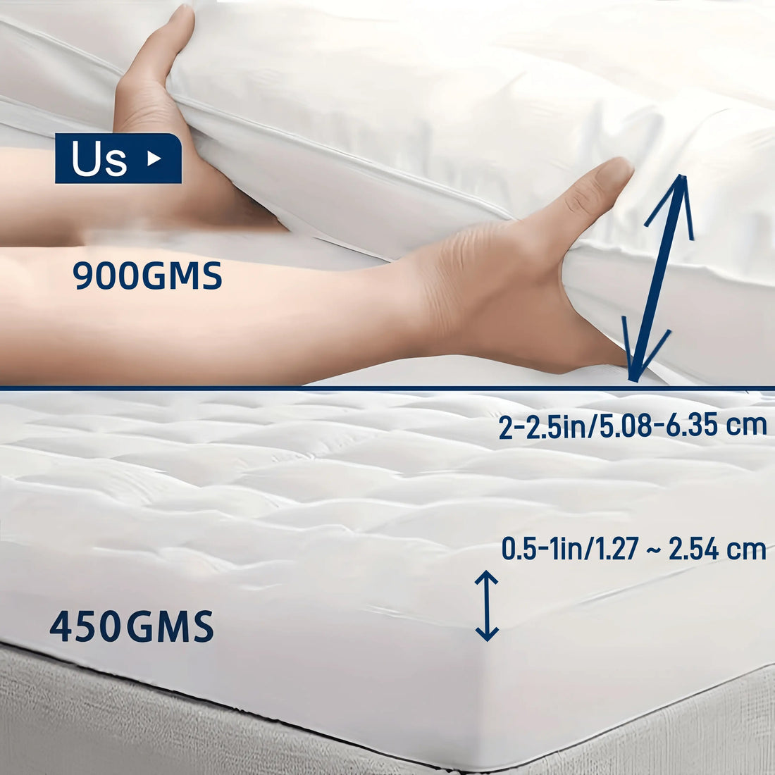 Plush bamboo rayon mattress topper, view 2