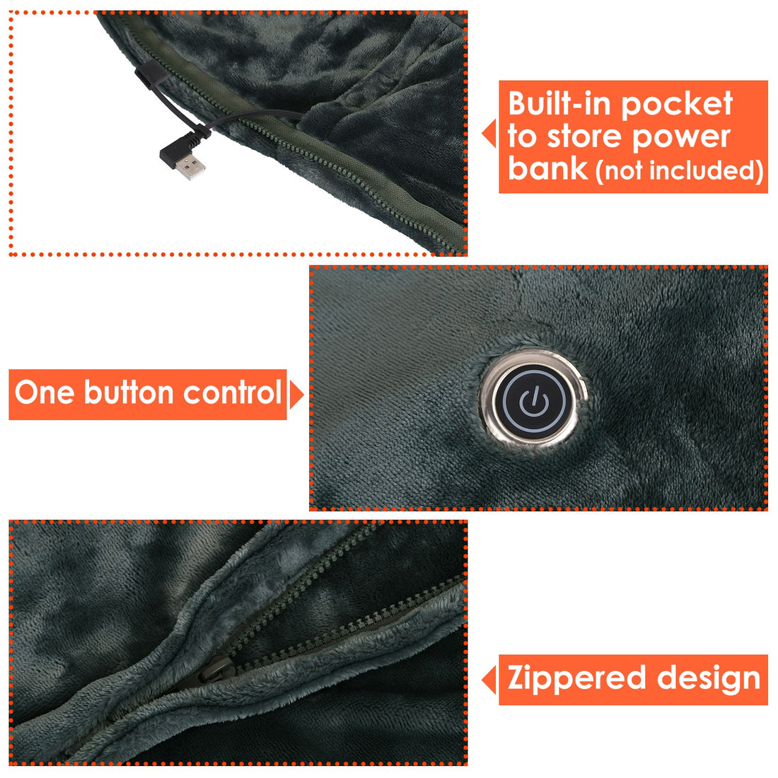 USB heated throw blanket, photo 8