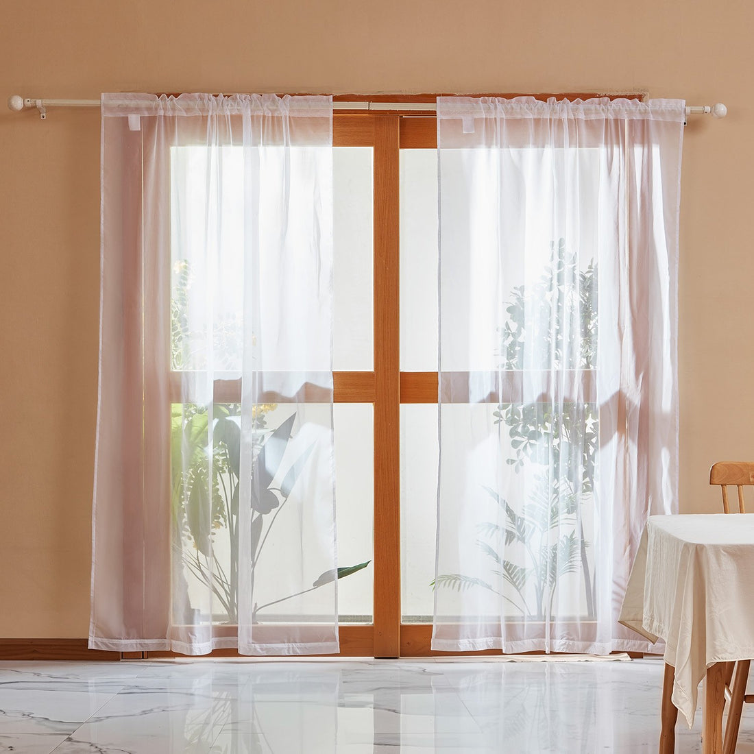 White sheer curtains, 2 panels, view 5