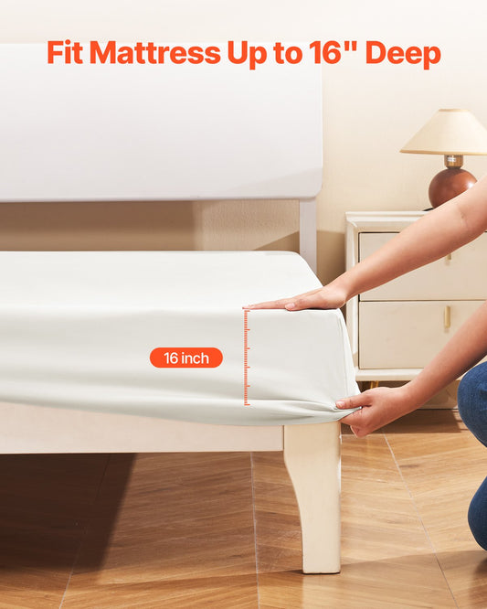 White brushed microfiber queen sheet set, photo 5